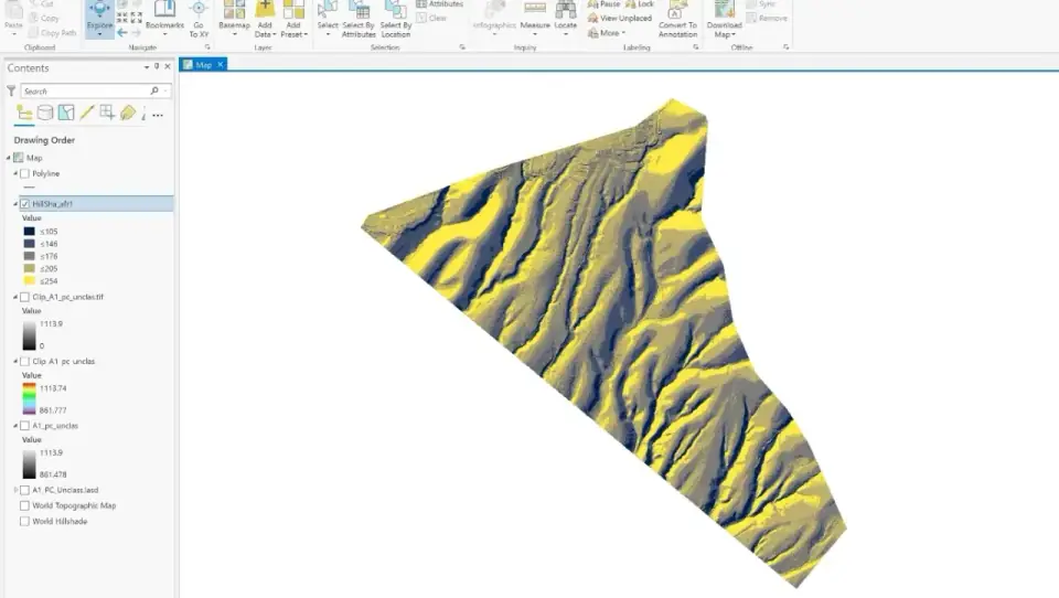 ArcGIS DTM with slope analysis