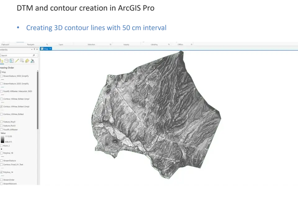 Terrain cross-section profile comparison